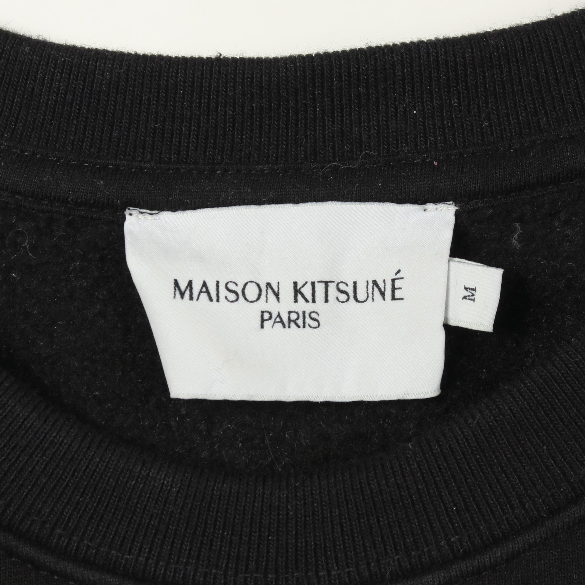 CONTOUR FOX PATCH 裏起毛 スウェットシャツ コットン ブラック メゾンキツネ トップス MAISON KITSUNE