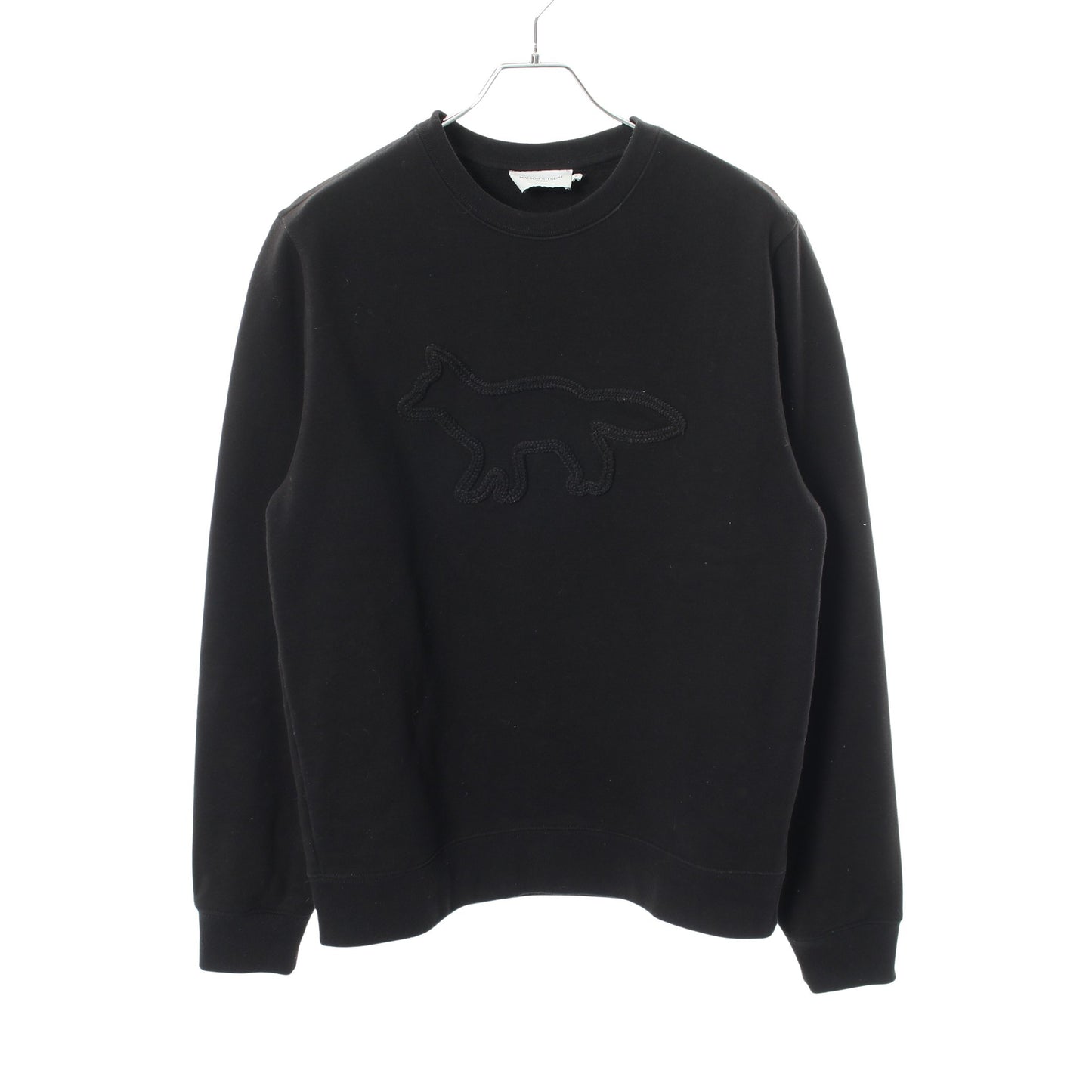 CONTOUR FOX PATCH 裏起毛 スウェットシャツ コットン ブラック メゾンキツネ トップス MAISON KITSUNE