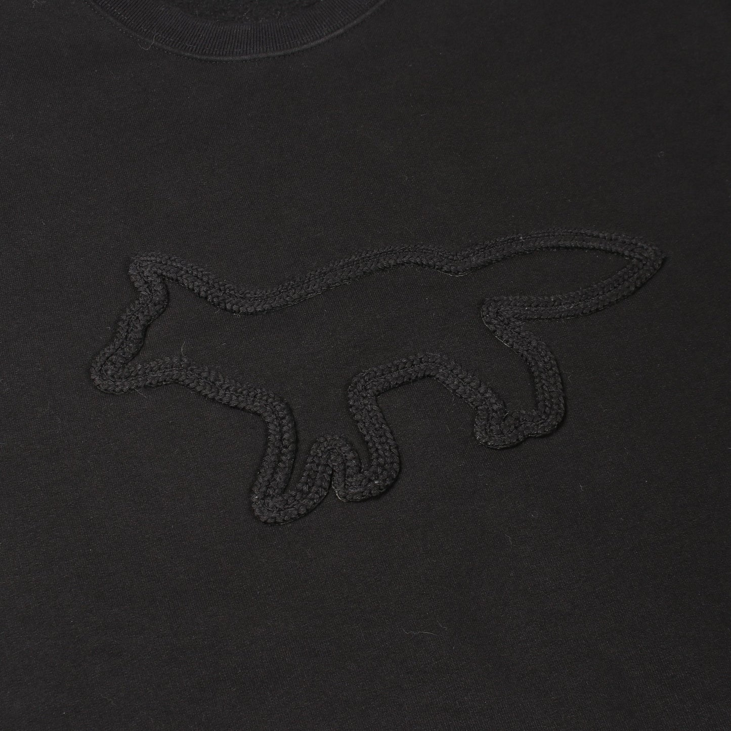 CONTOUR FOX PATCH 裏起毛 スウェットシャツ コットン ブラック メゾンキツネ トップス MAISON KITSUNE