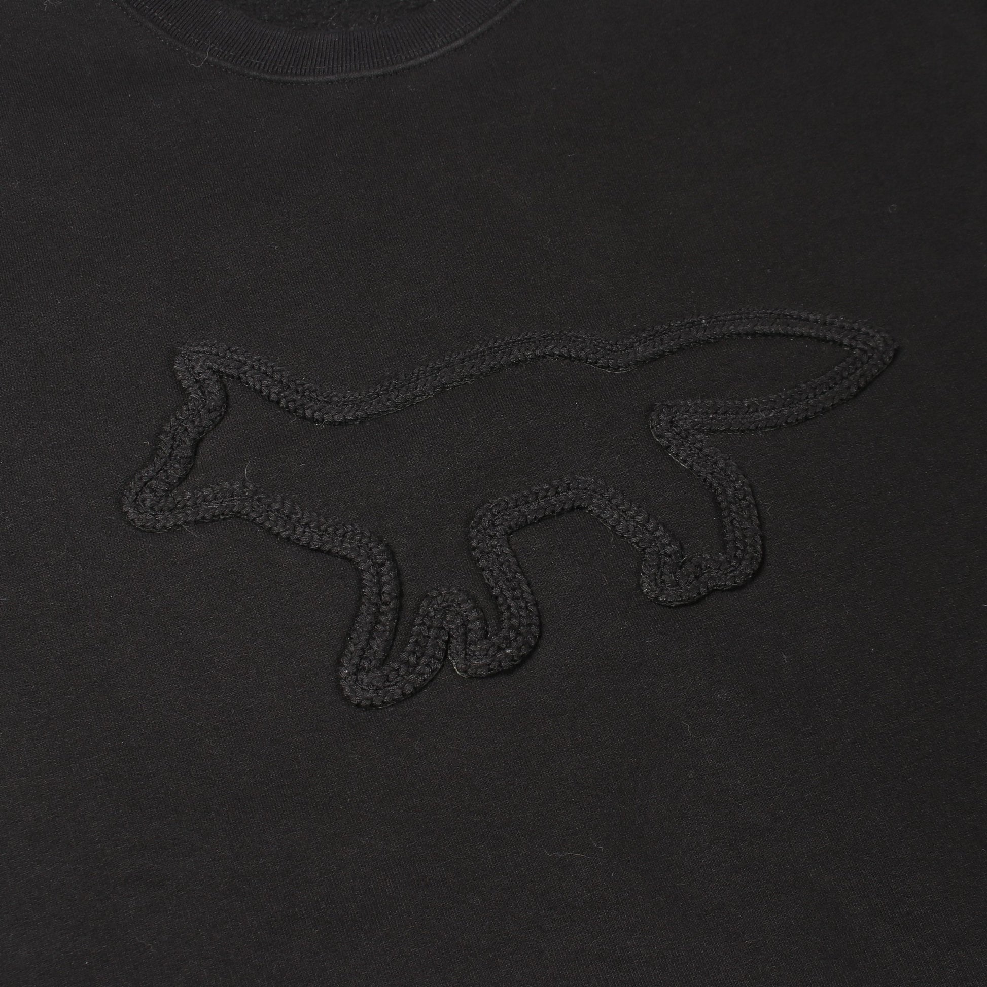 CONTOUR FOX PATCH 裏起毛 スウェットシャツ コットン ブラック メゾンキツネ トップス MAISON KITSUNE