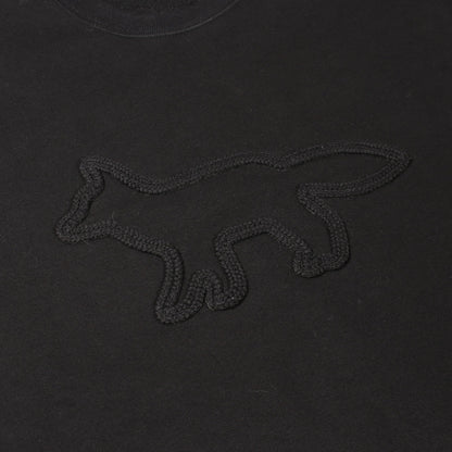 CONTOUR FOX PATCH 裏起毛 スウェットシャツ コットン ブラック メゾンキツネ トップス MAISON KITSUNE