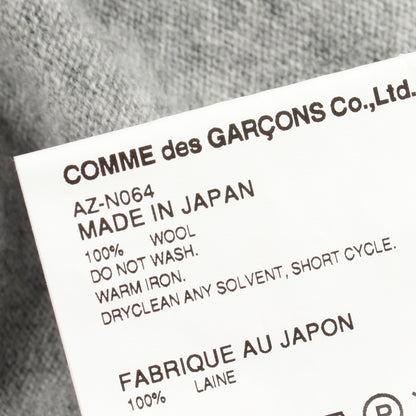 パートパッチ Vネック ニット ウール グレー プレイコムデギャルソン トップス PLAY COMME des GARCONS