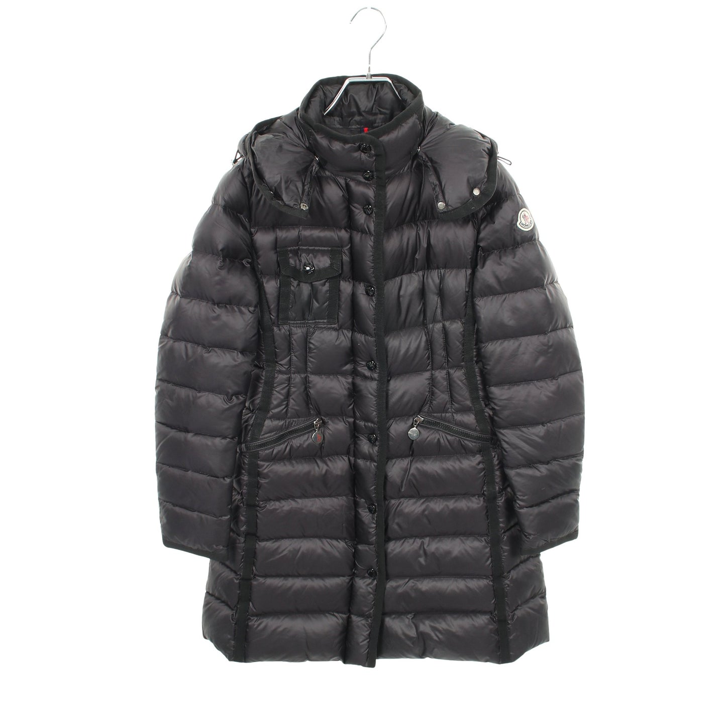 HERMINE ダウンコート ナイロン ブラック モンクレール アウター MONCLER