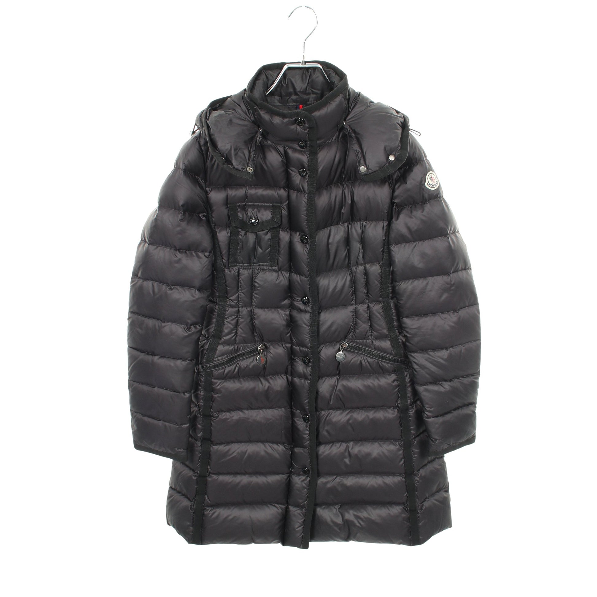 HERMINE ダウンコート ナイロン ブラック モンクレール アウター MONCLER