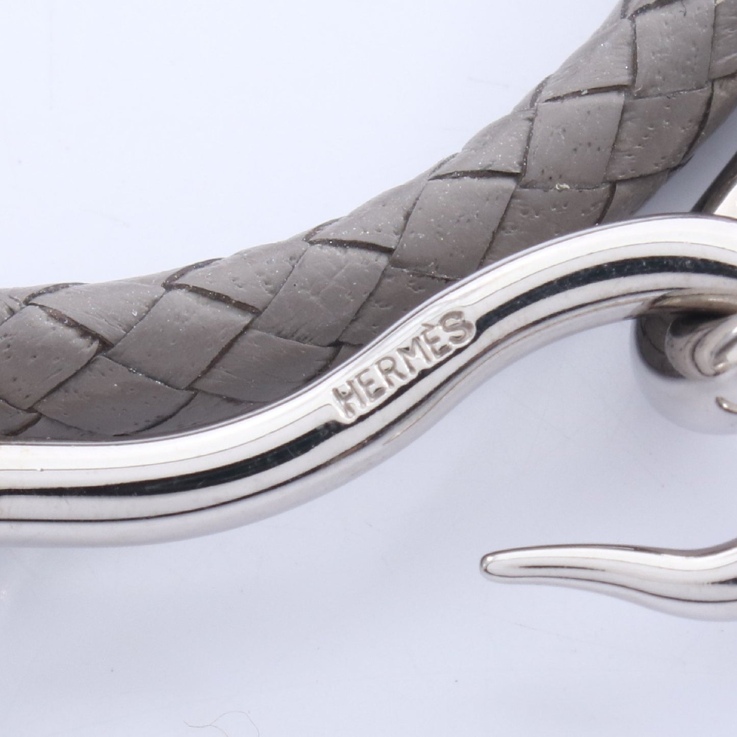 ジャンボチョーカー ブレスレット レザー グレー シルバー エルメス アクセサリー HERMES