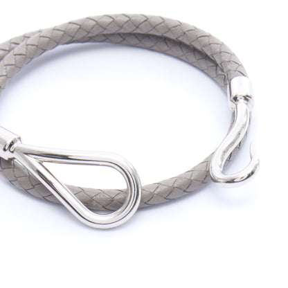 ジャンボチョーカー ブレスレット レザー グレー シルバー エルメス アクセサリー HERMES