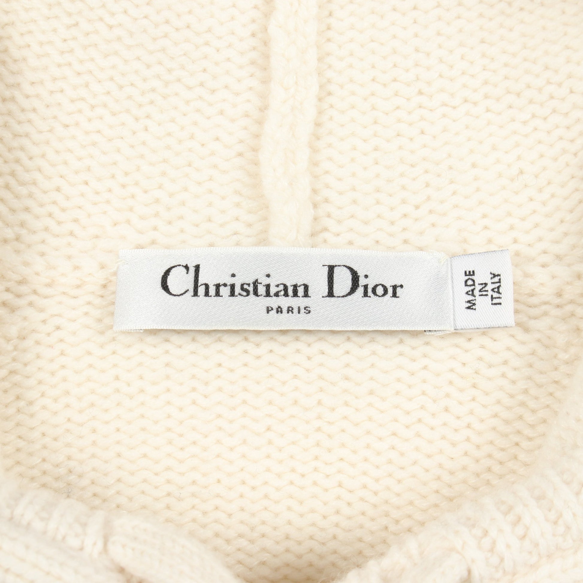 ロゴ パーカー ニット ウール カシミヤ ホワイト ブラック クリスチャンディオール トップス Christian Dior