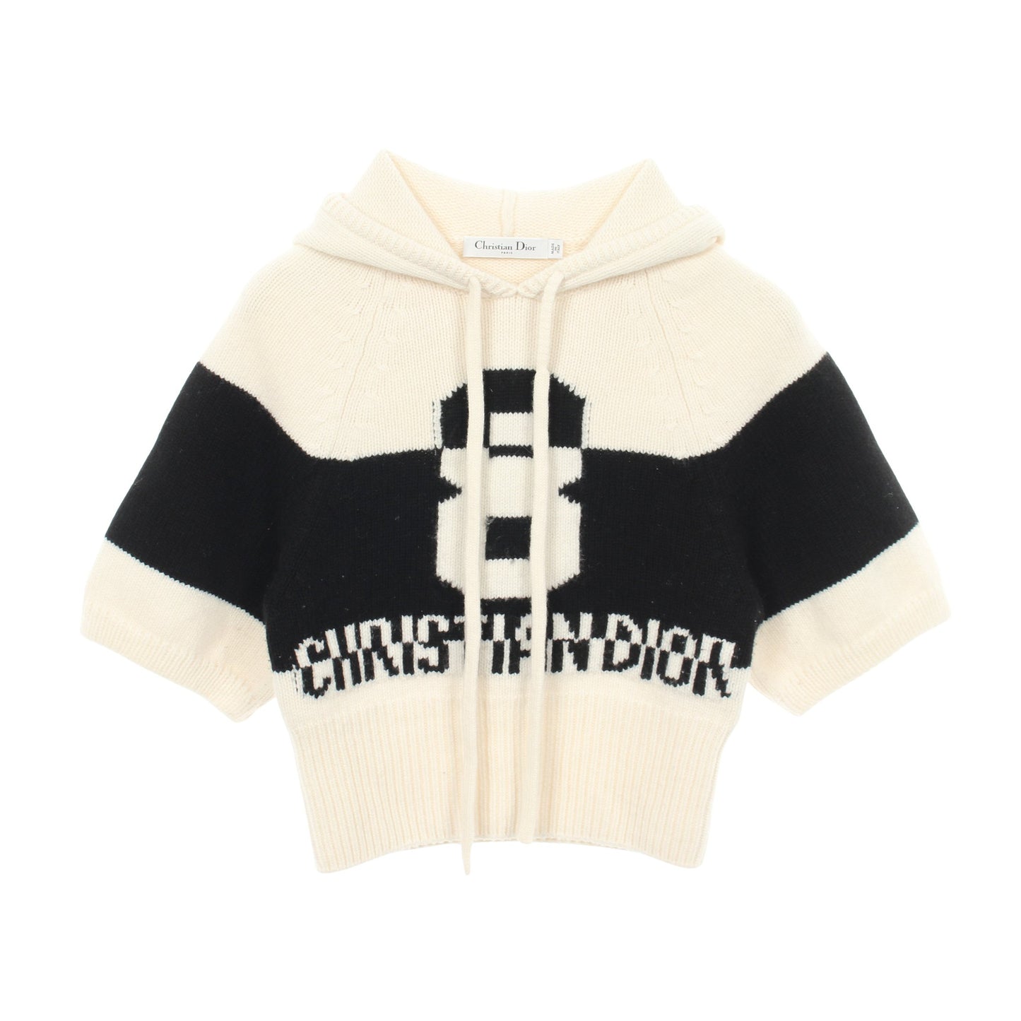 ロゴ パーカー ニット ウール カシミヤ ホワイト ブラック クリスチャンディオール トップス Christian Dior