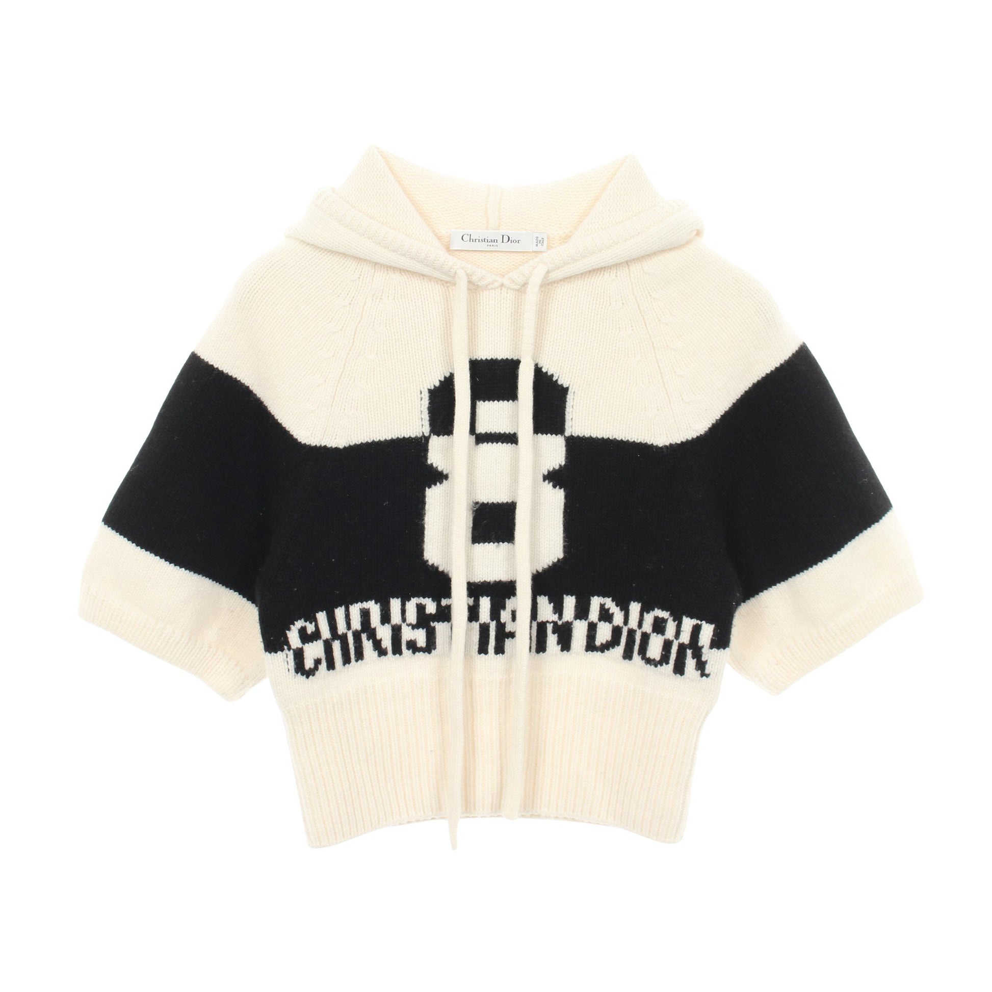 ロゴ パーカー ニット ウール カシミヤ ホワイト ブラック クリスチャンディオール トップス Christian Dior