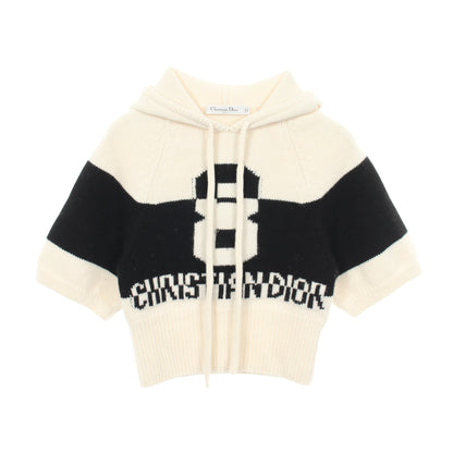 ロゴ パーカー ニット ウール カシミヤ ホワイト ブラック クリスチャンディオール トップス Christian Dior