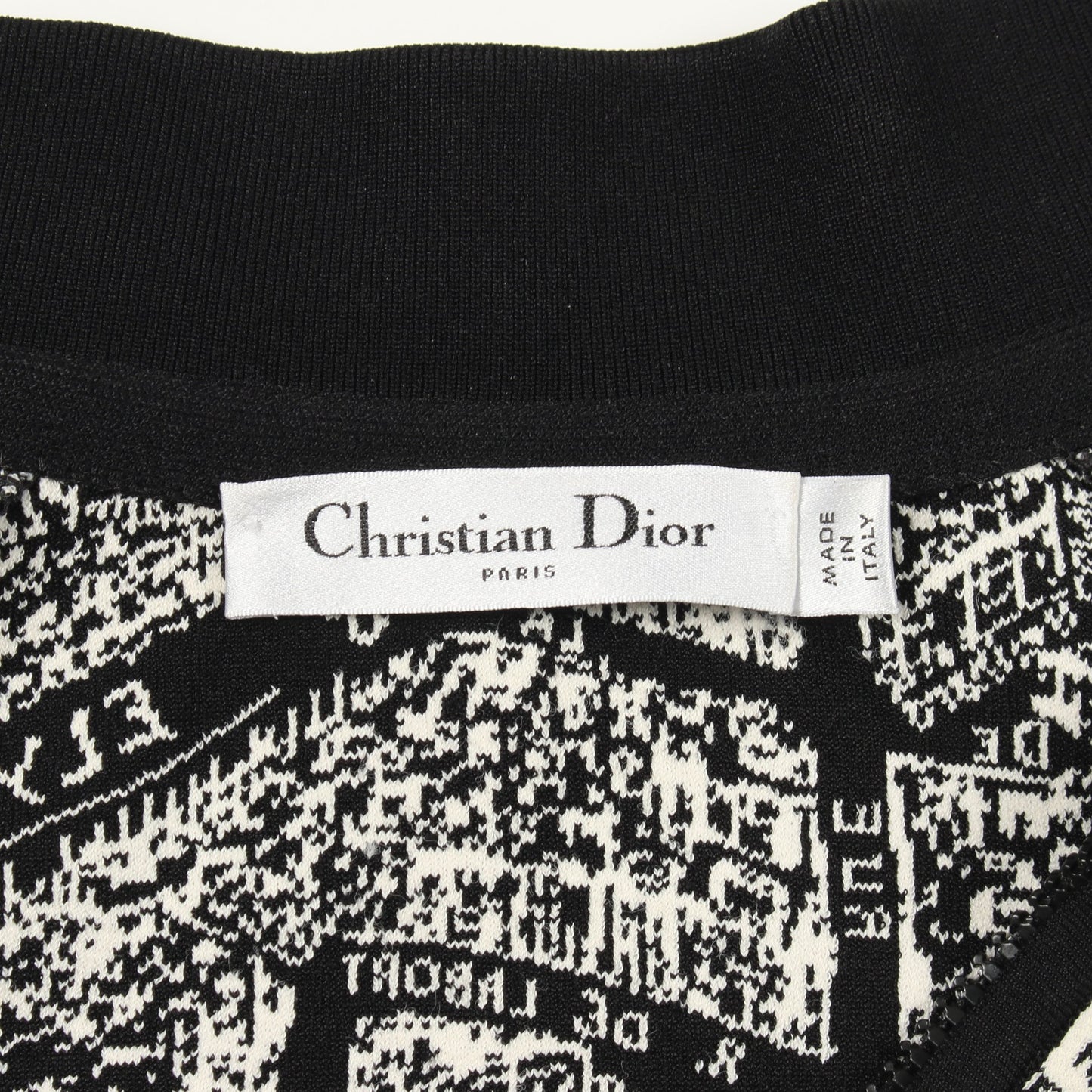 Plan de Paris クロップド ボンバージャケット ビスコース ブラック ホワイト クリスチャンディオール アウター Christian Dior