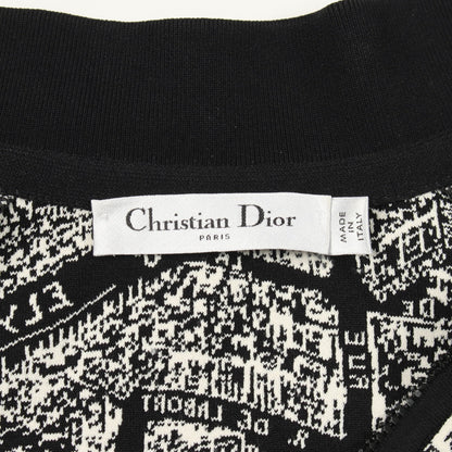 Plan de Paris クロップド ボンバージャケット ビスコース ブラック ホワイト クリスチャンディオール アウター Christian Dior