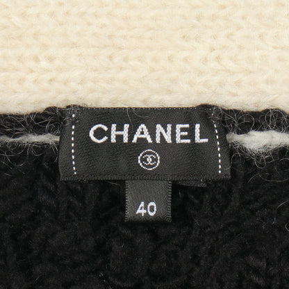 ココマークボタン ケーブルニット カーディガン ウール モヘヤ シルク ブラック ホワイト シャネル トップス CHANEL