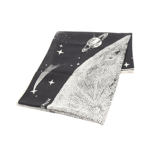 カレジェアン カレ140 CLAIR DE LUNE スカーフ ショール カシミヤ シルク ブラック オフホワイト エルメス