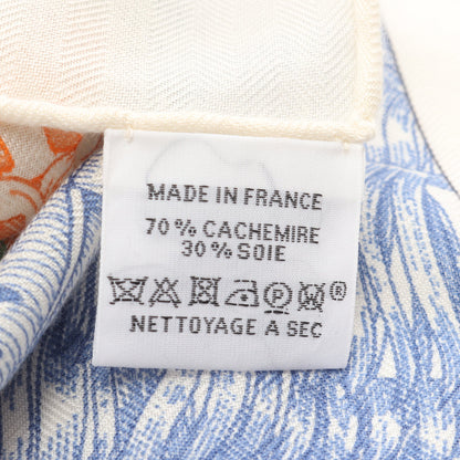 カレジェアン カレ140 FAUBOURG TROPICAL スカーフ ショール カシミヤ シルク アイボリー マルチカラー エルメス 財布・小物 HERMES