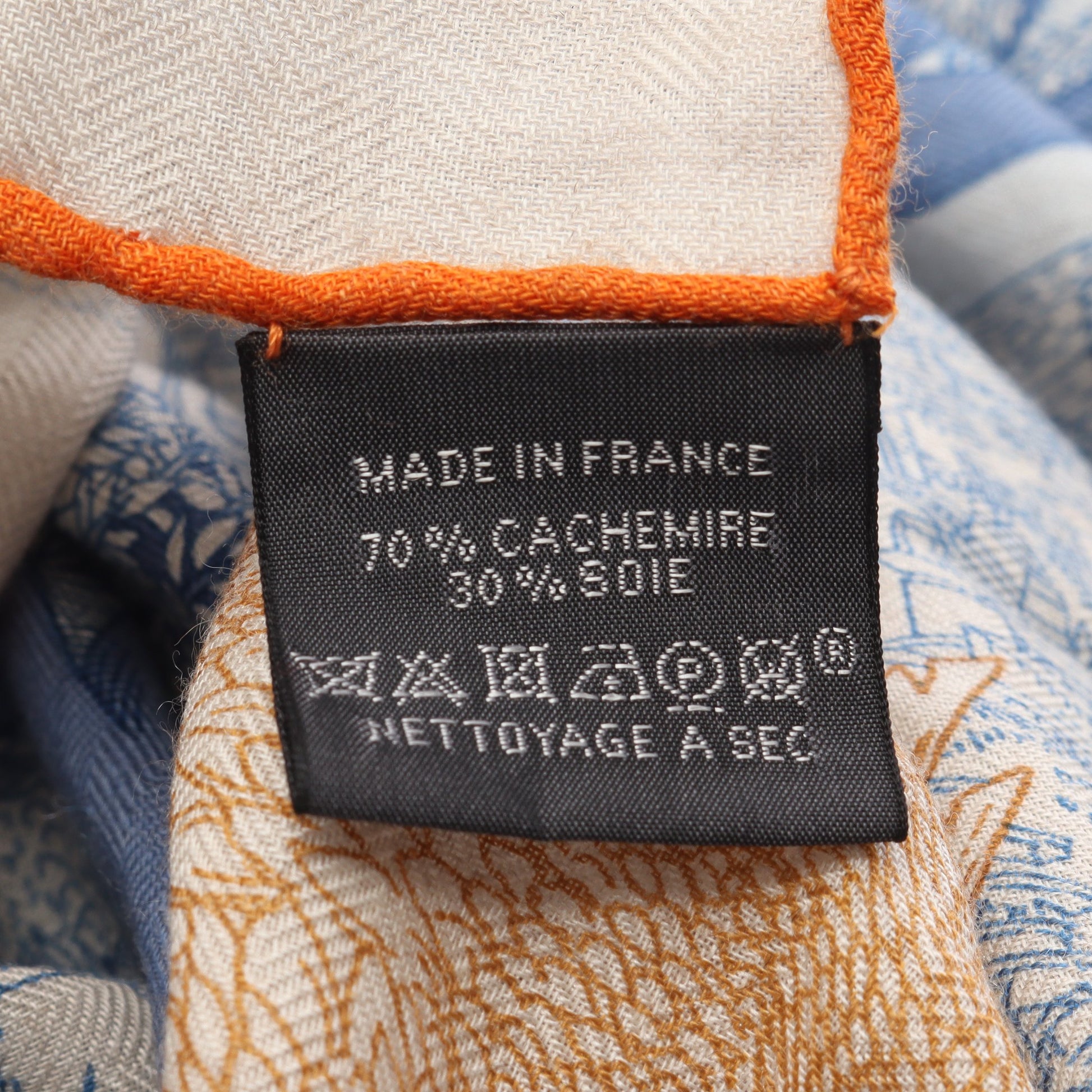 カレジェアン カレ140 Retour a la Nature スカーフ ショール カシミヤ シルク ベージュ ブルー マルチカラー エルメス 財布・小物 HERMES