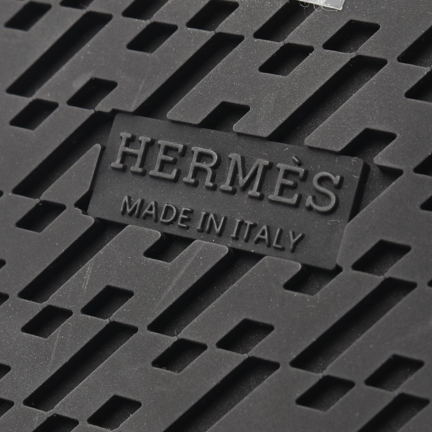 シプレ スライドサンダル レザー ファブリック ブラック エルメス シューズ HERMES