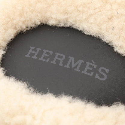 シプレ スライドサンダル レザー ファブリック ブラック エルメス シューズ HERMES