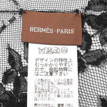 レース ストール ショール コットン ナイロン ブラック エルメス 財布・小物 HERMES
