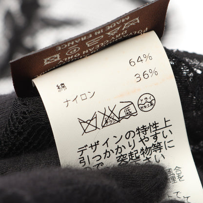 レース ストール ショール コットン ナイロン ブラック エルメス 財布・小物 HERMES