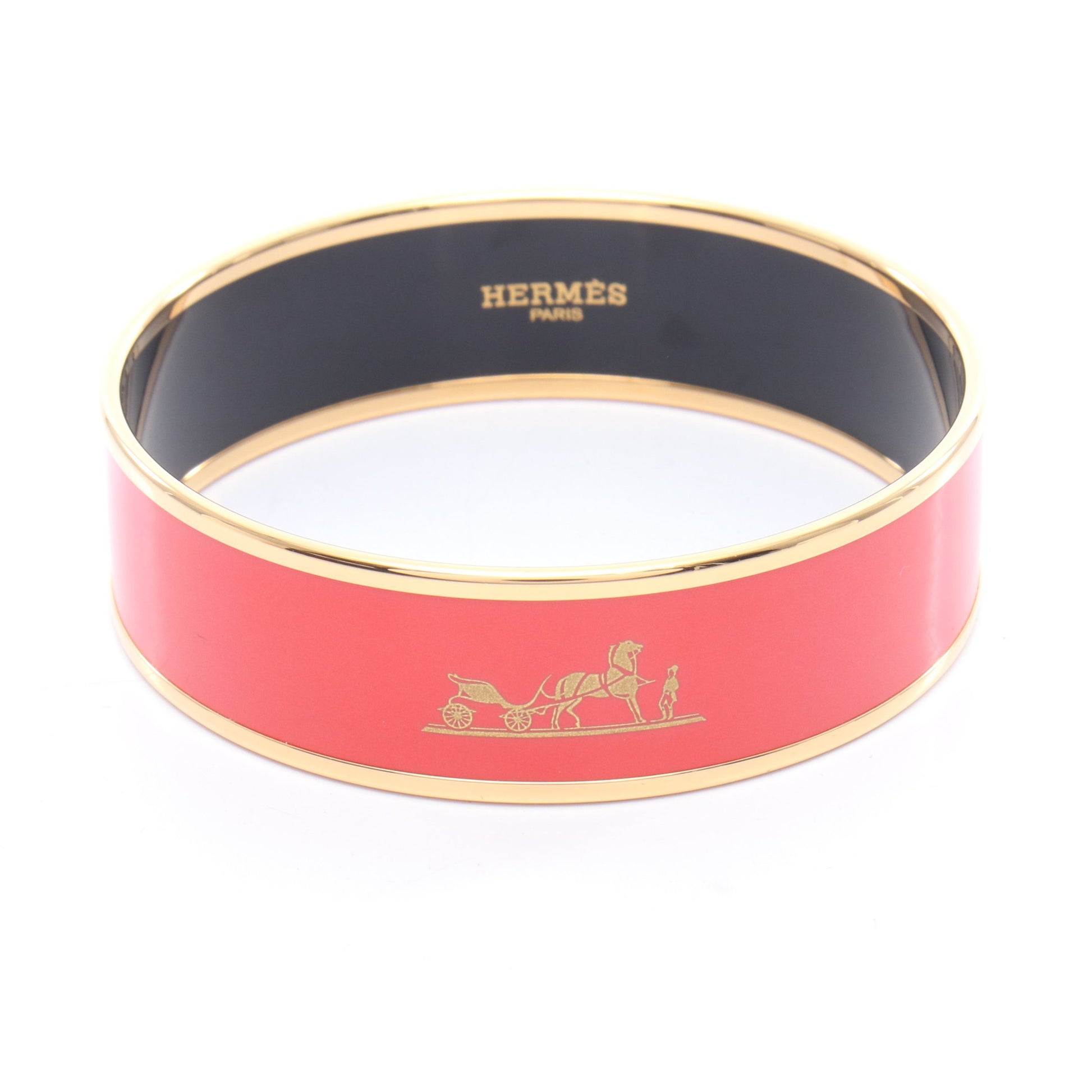 エマイユGM バングル GP 七宝 ピンクレッド ゴールド エルメス アクセサリー HERMES