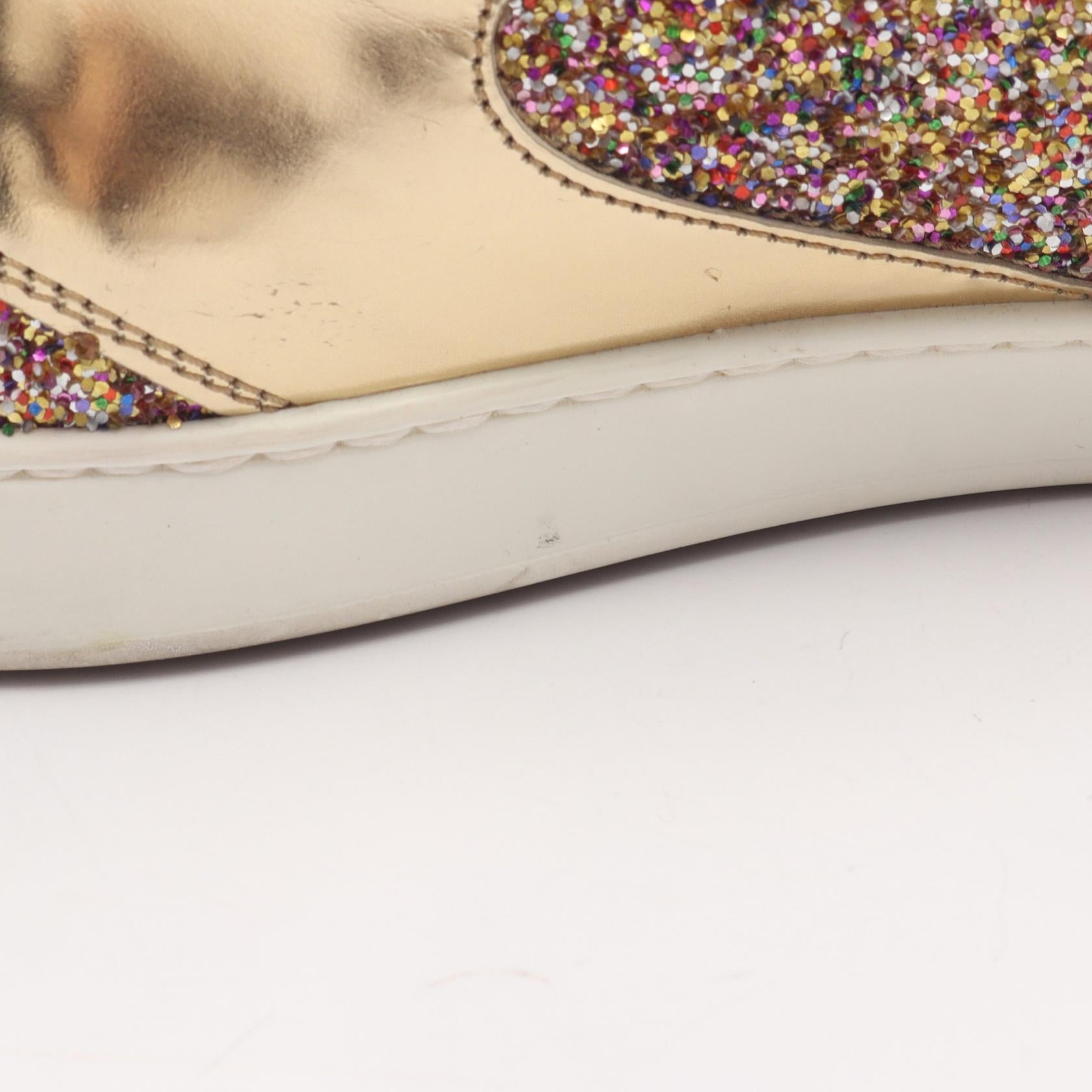 MIAMI グリッター スニーカー ファブリック ゴールド マルチカラー ジミーチュウ シューズ JIMMY CHOO