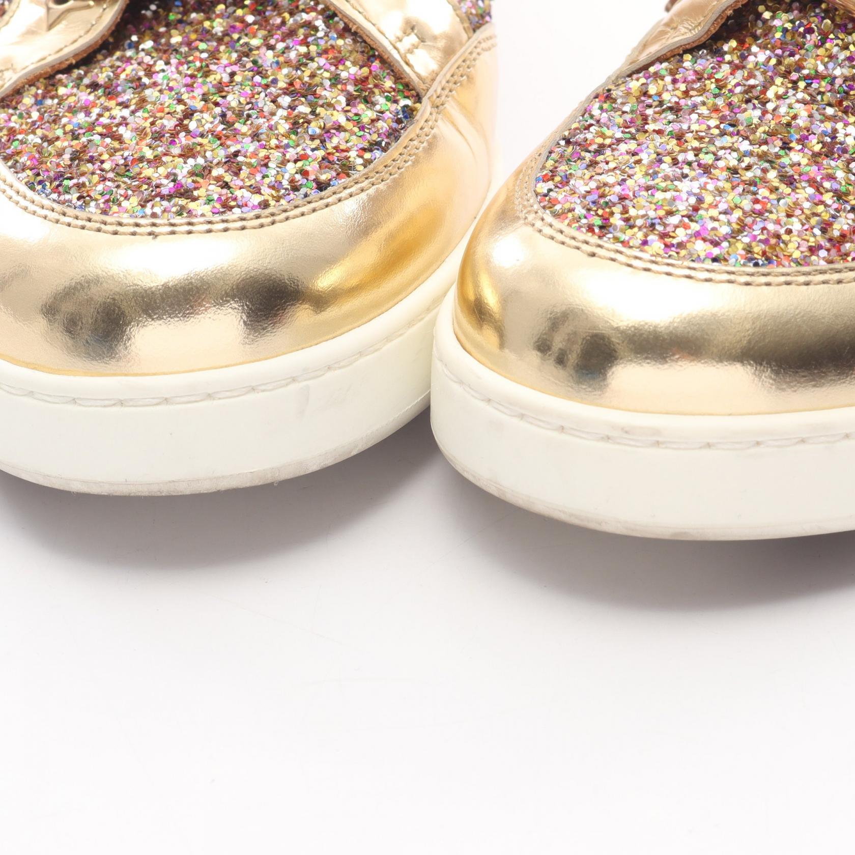 MIAMI グリッター スニーカー ファブリック ゴールド マルチカラー ジミーチュウ シューズ JIMMY CHOO