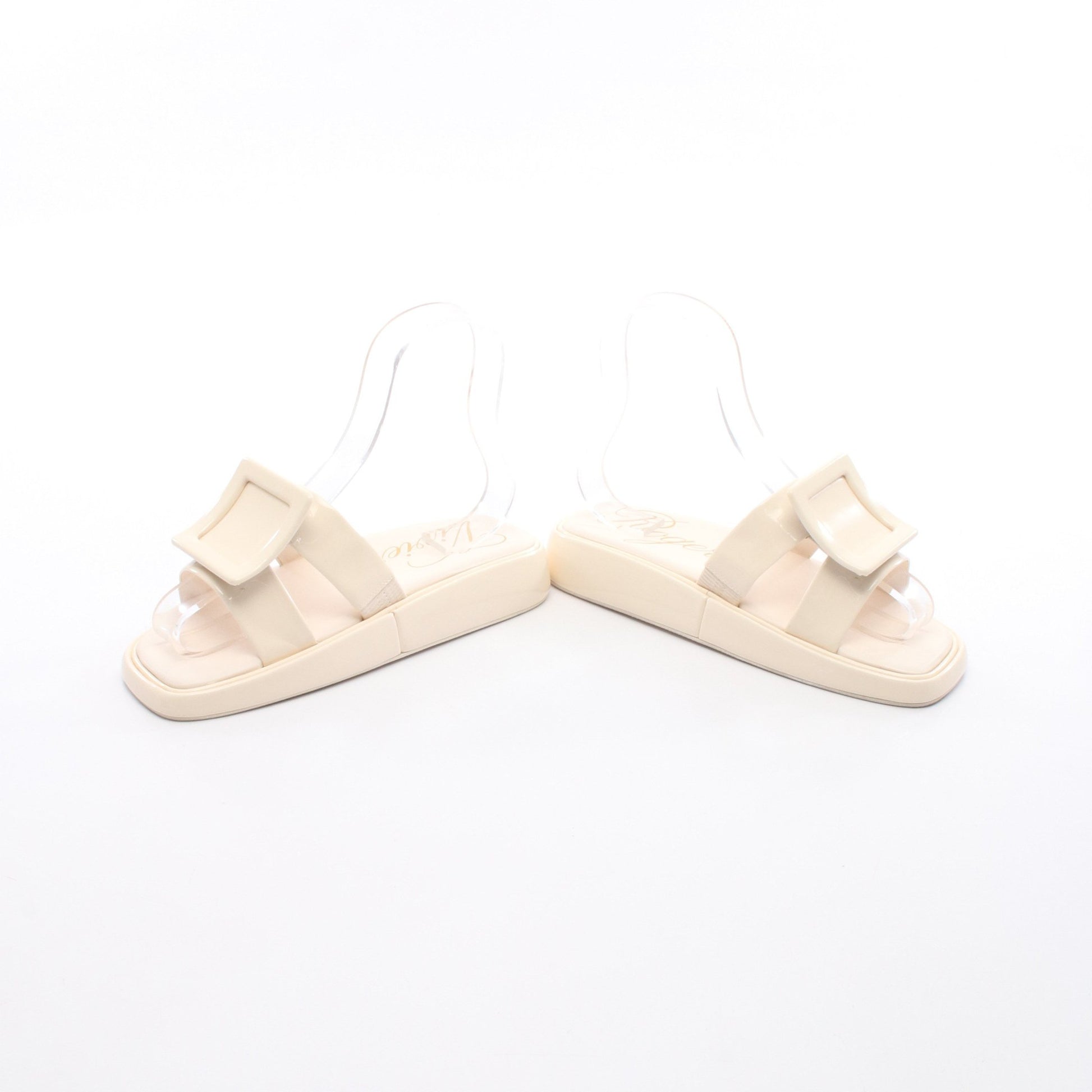 スライドサンダル エナメルレザー アイボリー ロジェヴィヴィエ シューズ Roger Vivier