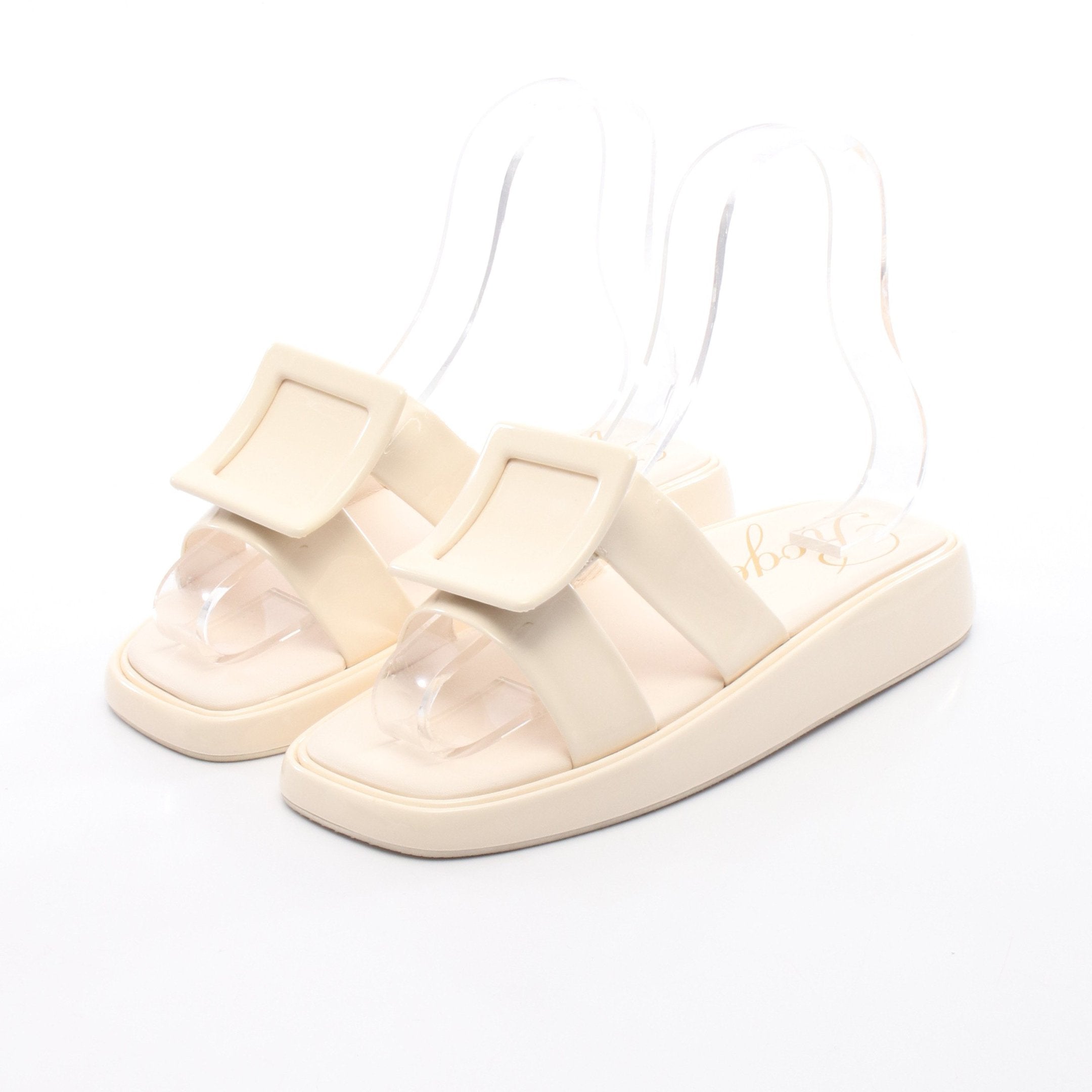 GUCCI スライドサンダル アイボリー 10 ダブルG付き ウィメンズ