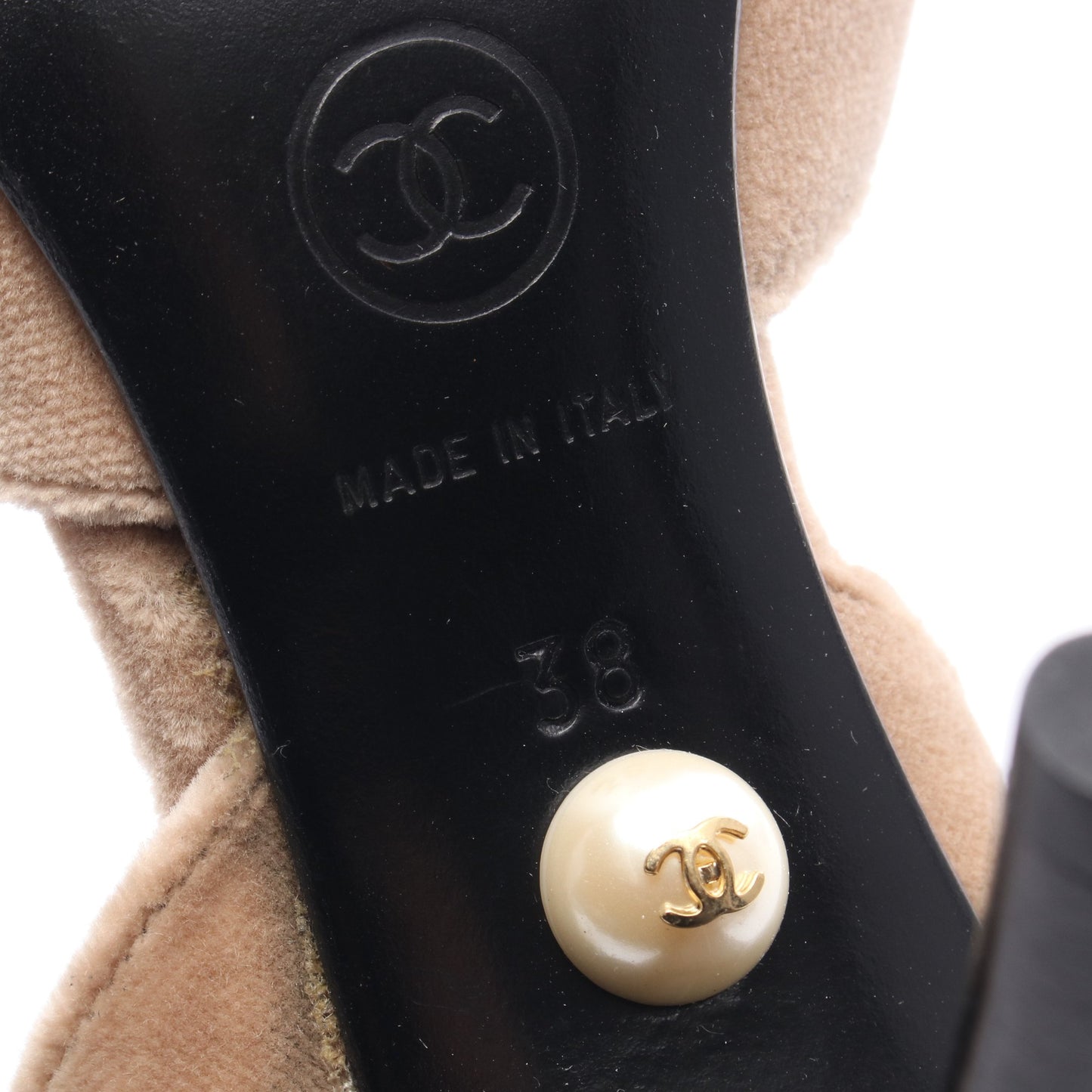 サンダル ベロア ベージュ シャネル シューズ CHANEL