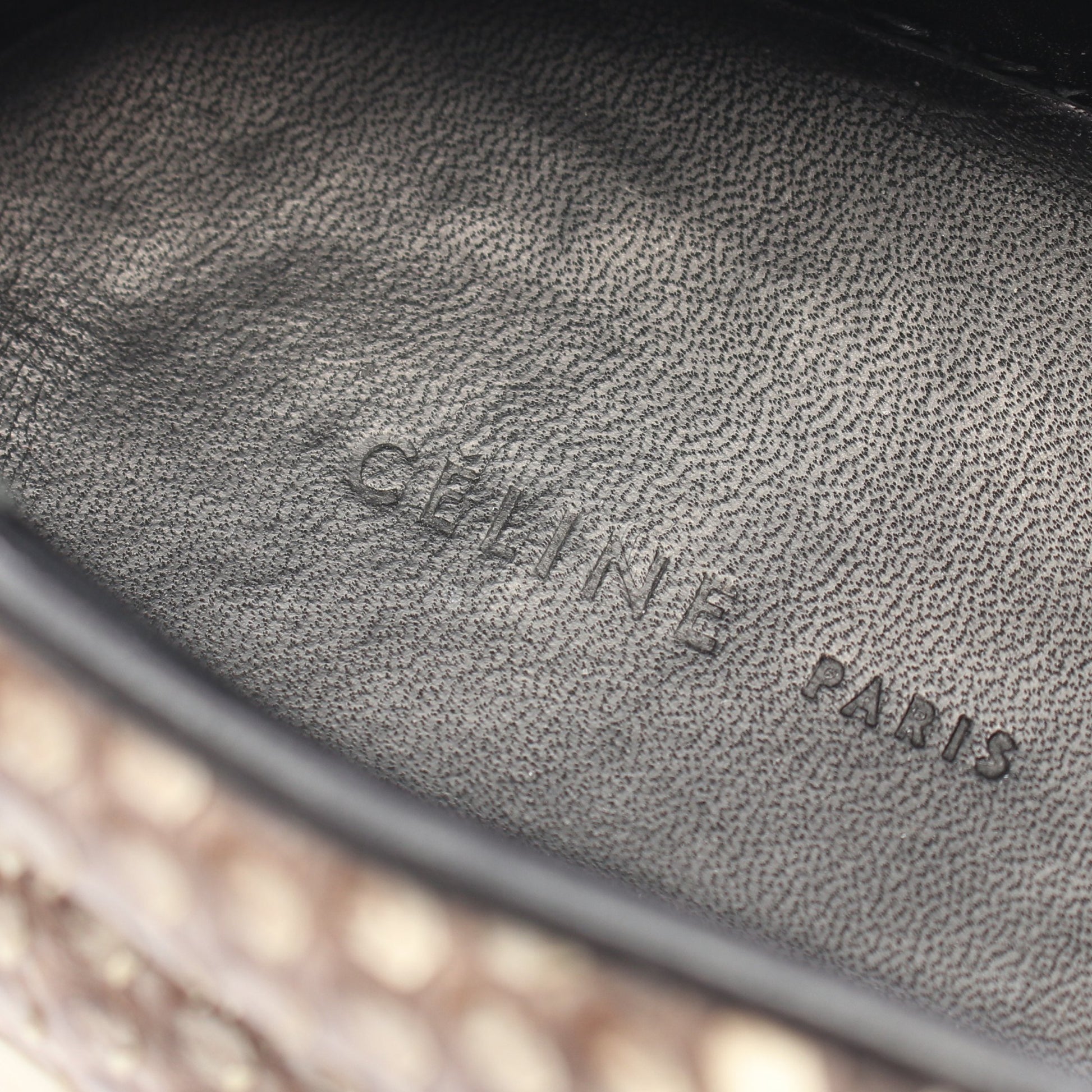 スリッポン スニーカー パイソン グレーブラウン セリーヌ シューズ CELINE
