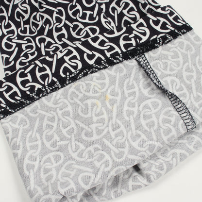 Naoussa Chaine ナウサ シェーヌプリント クルーネック 長袖Tシャツ カットソー コットン ダークネイビー ホワイト エルメス トップス HERMES