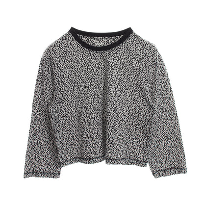 Naoussa Chaine ナウサ シェーヌプリント クルーネック 長袖Tシャツ カットソー コットン ダークネイビー ホワイト エルメス トップス HERMES