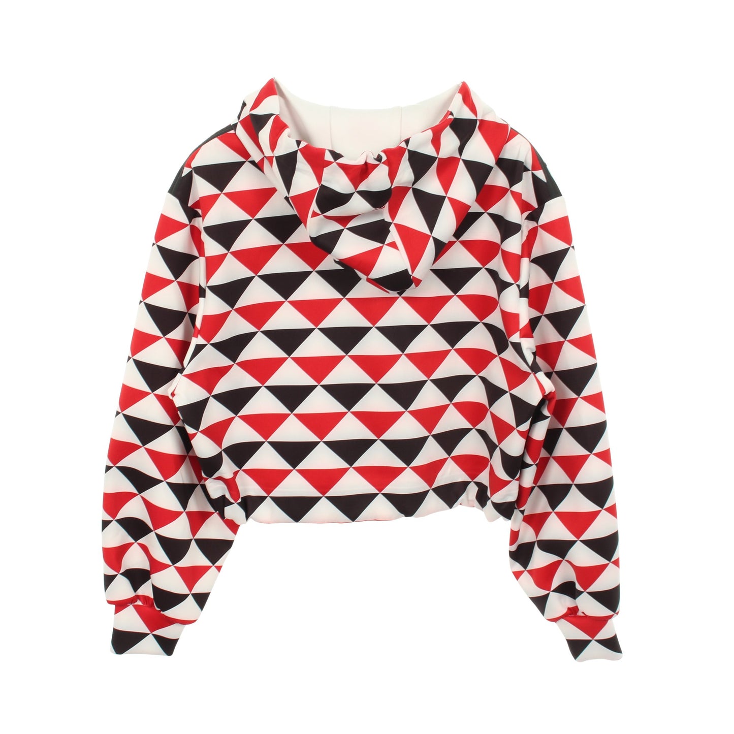 トライアングルパターン ジップアップパーカー ジャケット エラスタン ホワイト レッド ブラック プラダ アウター PRADA