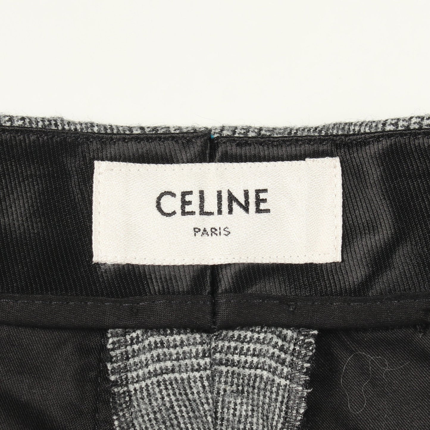 グレンチェック スラックス トラウザーズ ウール グレー セリーヌ ボトムス CELINE