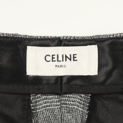 グレンチェック スラックス トラウザーズ ウール グレー セリーヌ ボトムス CELINE