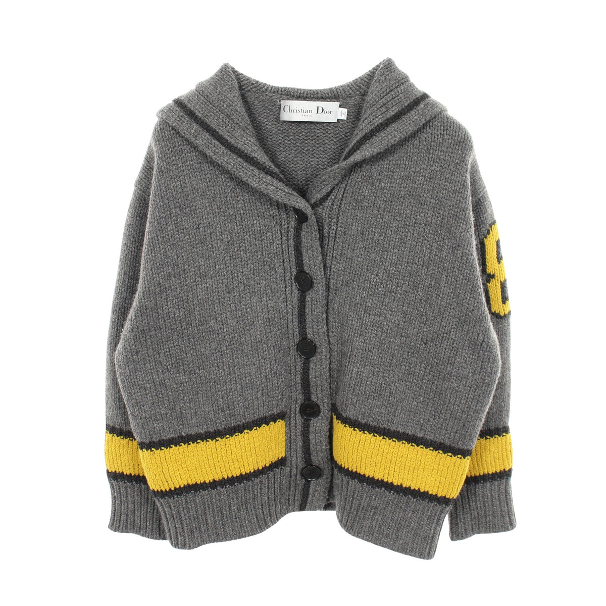 22AW セーラーカラー スター ロゴ カーディガン ウール グレー イエロー クリスチャンディオール トップス Christian Dior