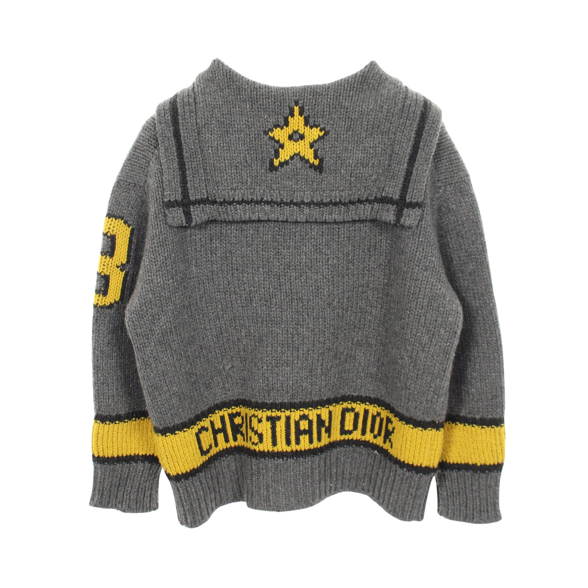 22AW セーラーカラー スター ロゴ カーディガン ウール グレー イエロー クリスチャンディオール トップス Christian Dior