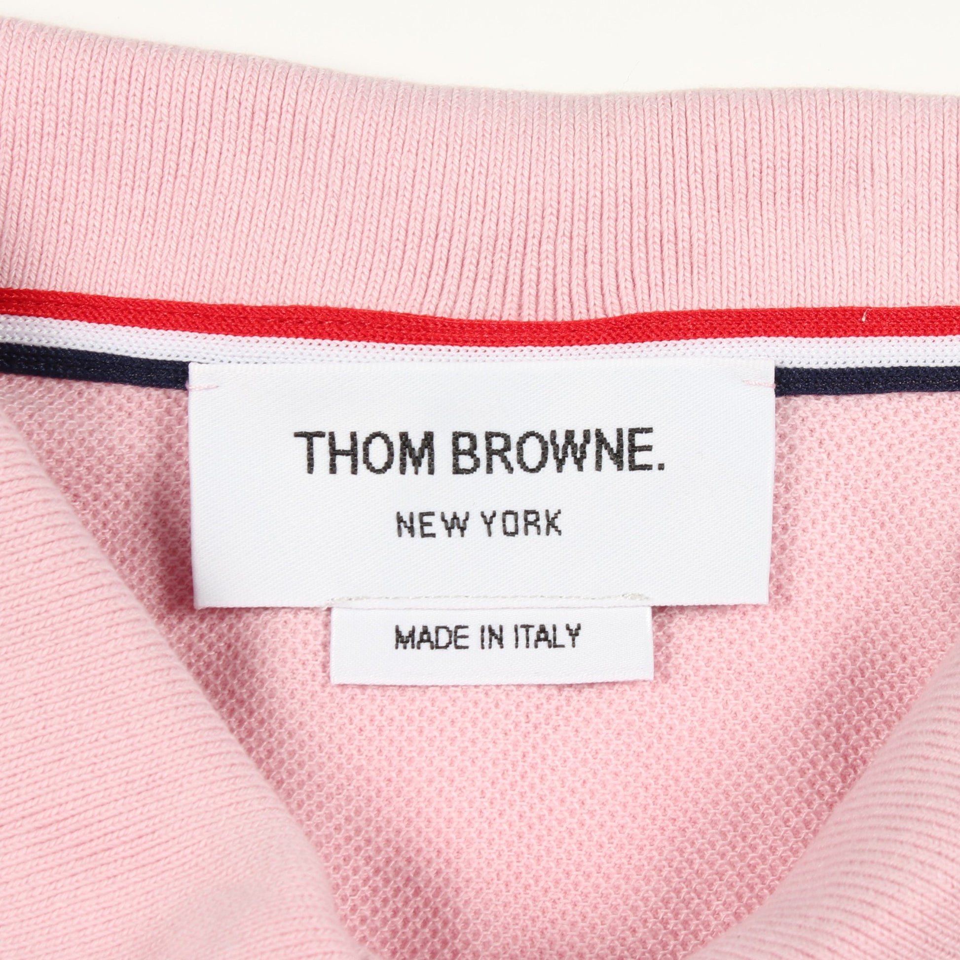 4BAR クラシックピケ ポロシャツ コットン ピンク トムブラウン トップス THOM BROWNE