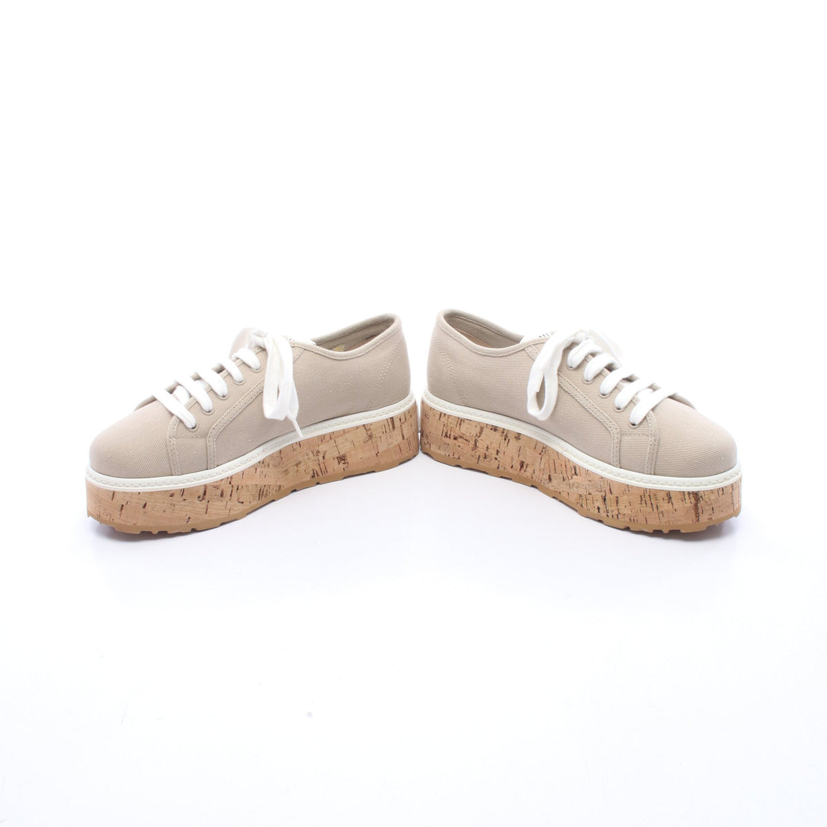コルクソール スニーカー デニム グレーベージュ ミュウミュウ シューズ miu miu