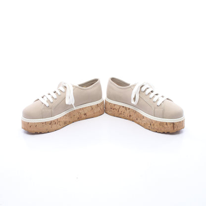 コルクソール スニーカー デニム グレーベージュ ミュウミュウ シューズ miu miu