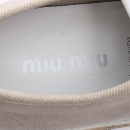 コルクソール スニーカー デニム グレーベージュ ミュウミュウ シューズ miu miu