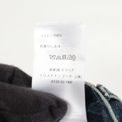 カットオフ ボーイフレンドデニム ボタンフライ デニムパンツ コットン インディゴブルー クリスチャンディオール ボトムス Christian Dior