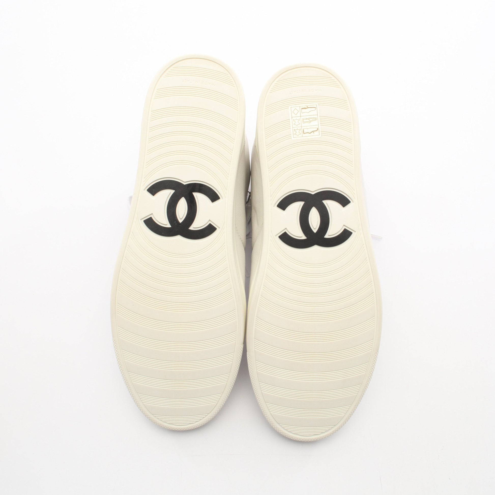 ココマーク サイドジップ ハイカットスニーカー レザー ホワイト シャネル シューズ CHANEL