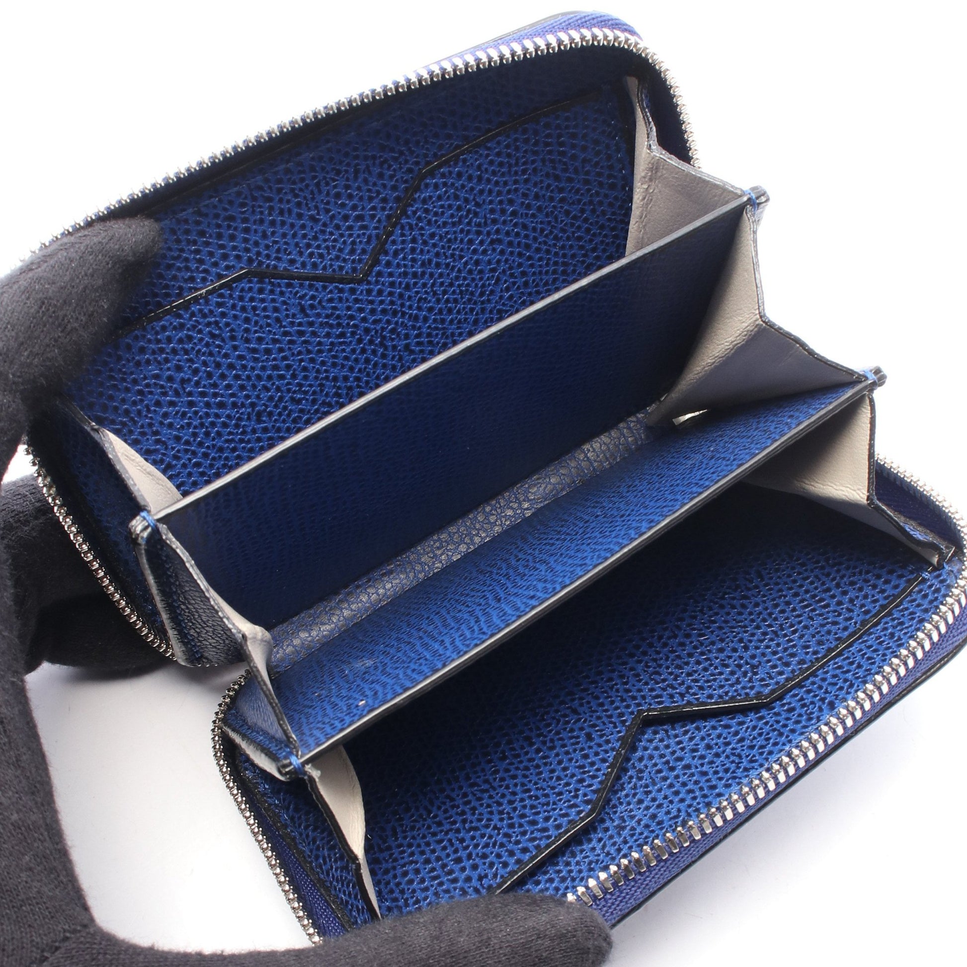 ZIP AROUND CARD HOLDER カードケース レザー ブルー ヴァレクストラ 財布・小物 Valextra