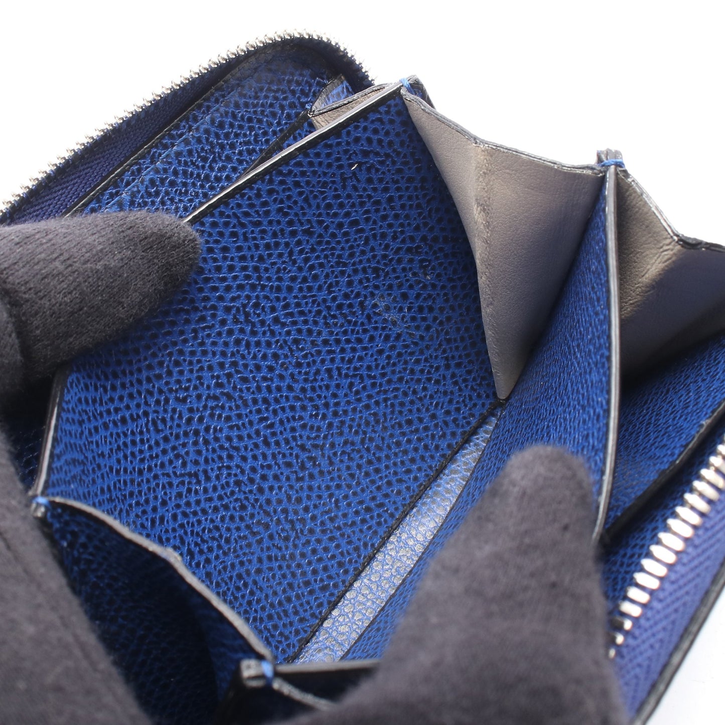ZIP AROUND CARD HOLDER カードケース レザー ブルー ヴァレクストラ 財布・小物 Valextra