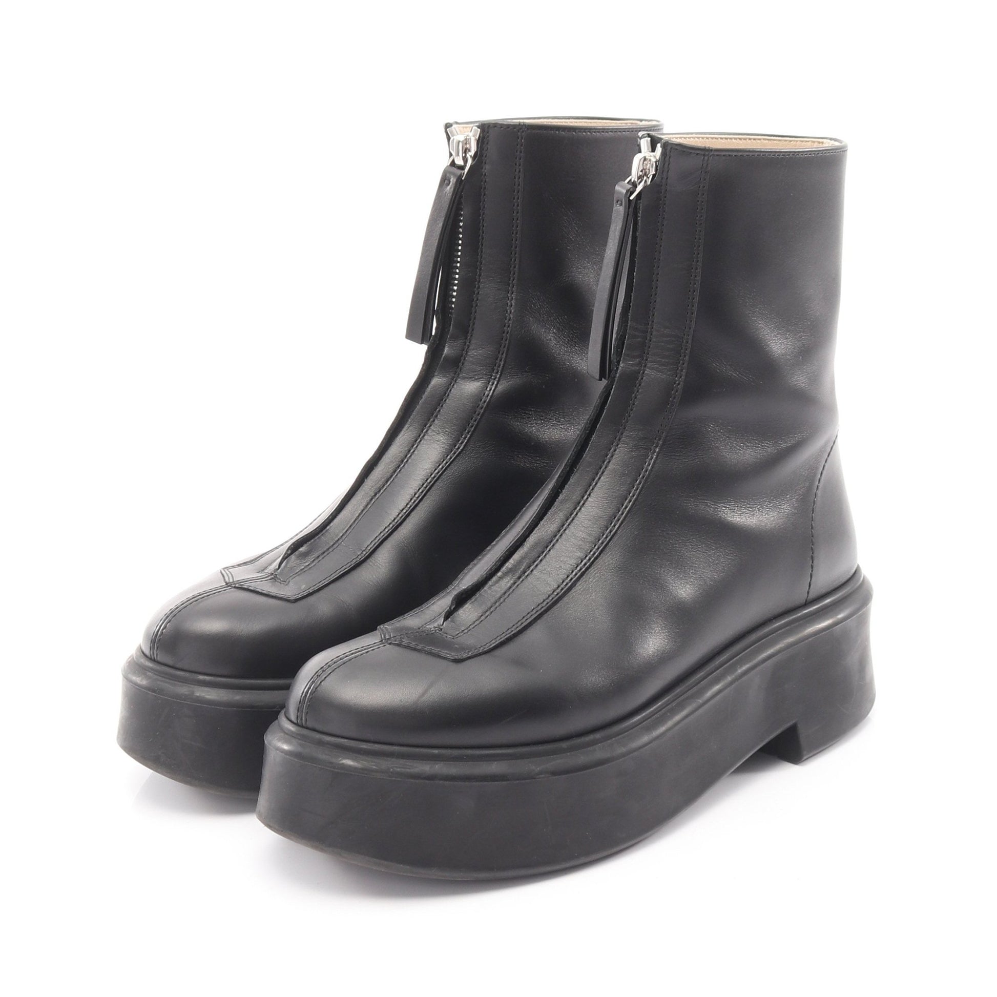 Zipped Boot ブーツ レザー ブラック ザロウ シューズ THE ROW