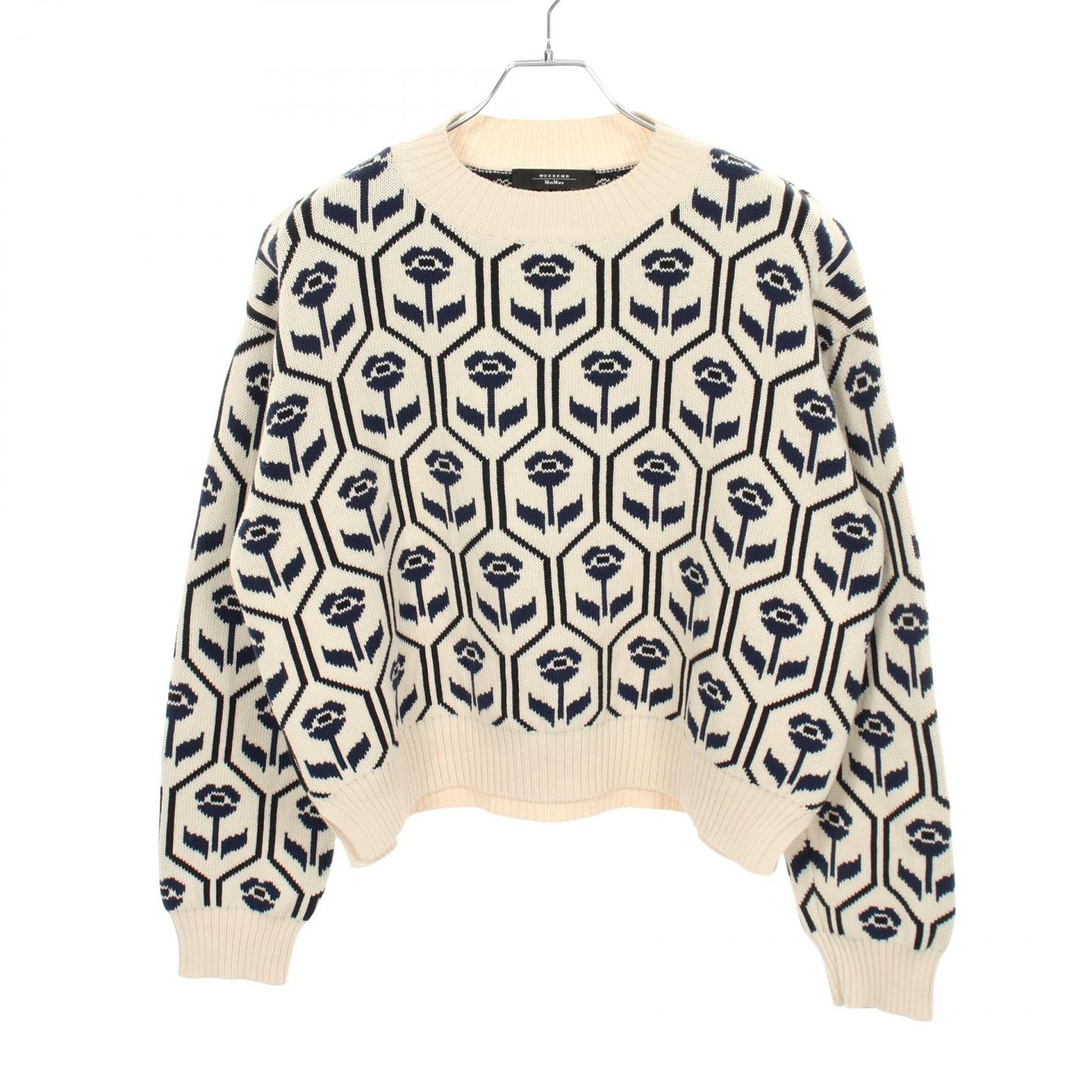 ODEON コットンジャカード ニット コットン アイボリー ネイビー マックスマーラウィークエンド トップス Max Mara Weekend