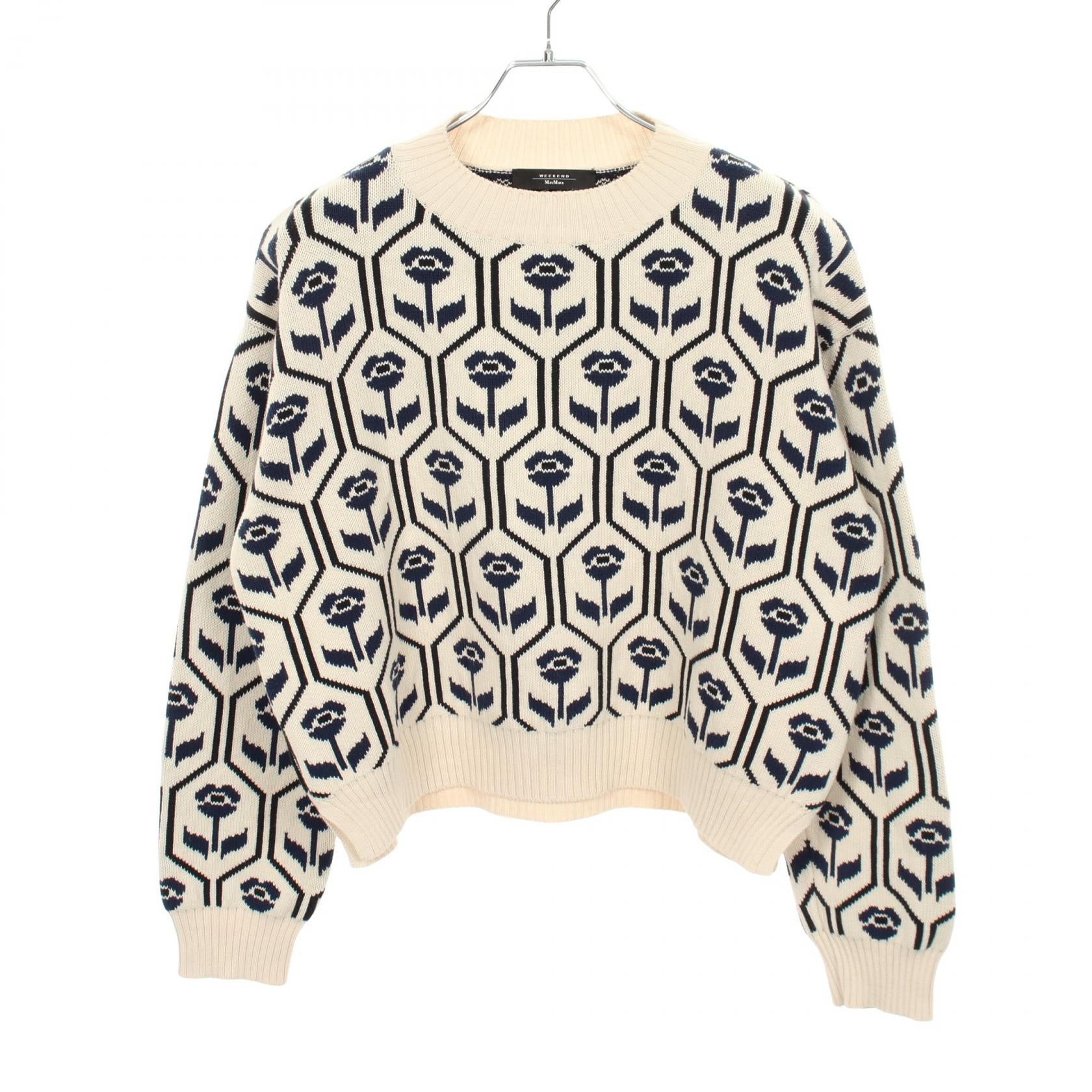 ODEON コットンジャカード ニット コットン アイボリー ネイビー マックスマーラウィークエンド トップス Max Mara Weekend