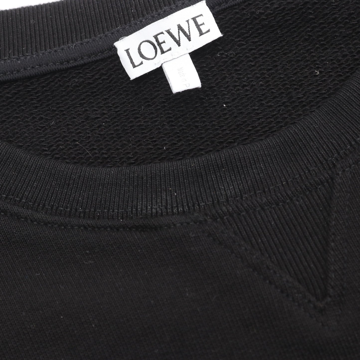 レギュラーフィットトレーナー ロゴ刺繍 クルーネック スウェットシャツ コットン ブラック ロエベ トップス LOEWE